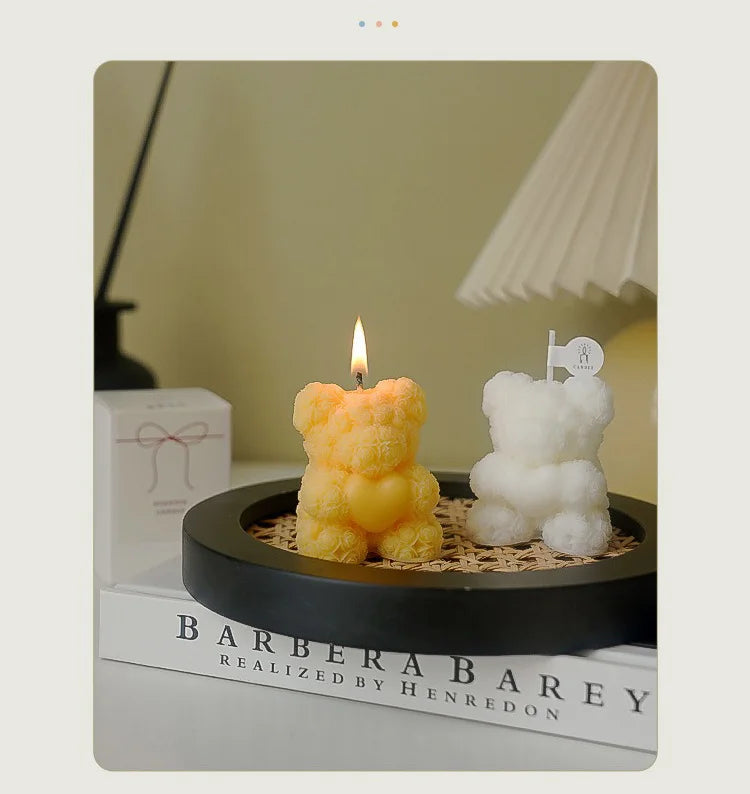 Rosé Bloom Bear Candle