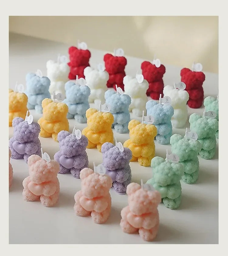 Rosé Bloom Bear Candle