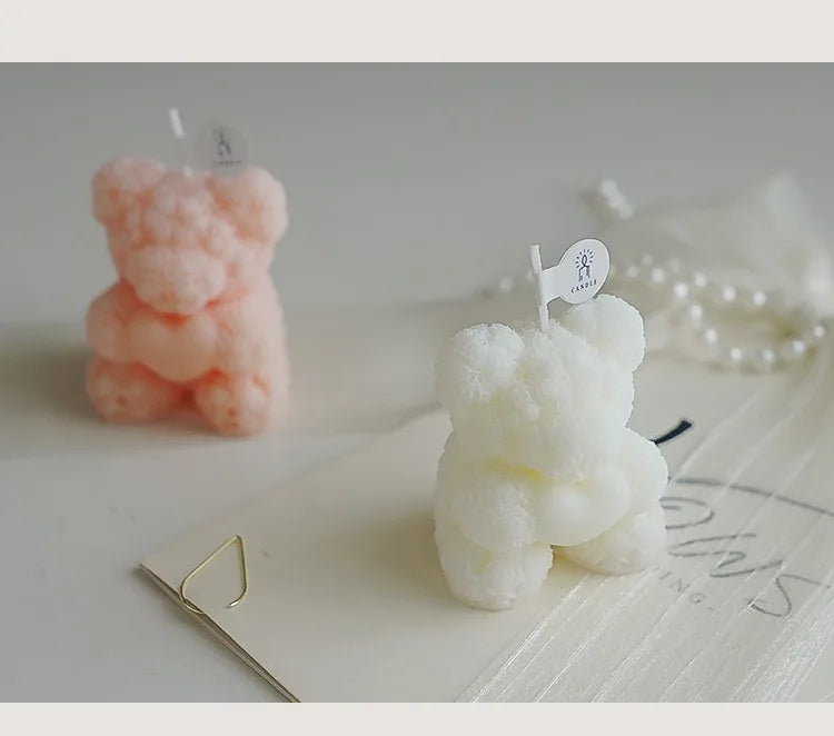 Rosé Bloom Bear Candle